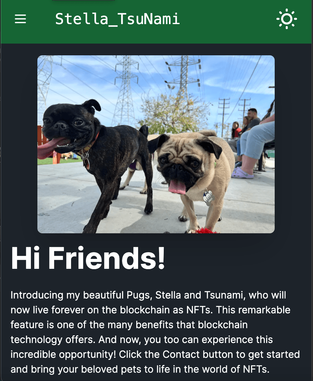 Pug NFT Page